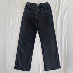Levi’s girls denim jeans👖black elastic stretch waist straight leg baggy fit